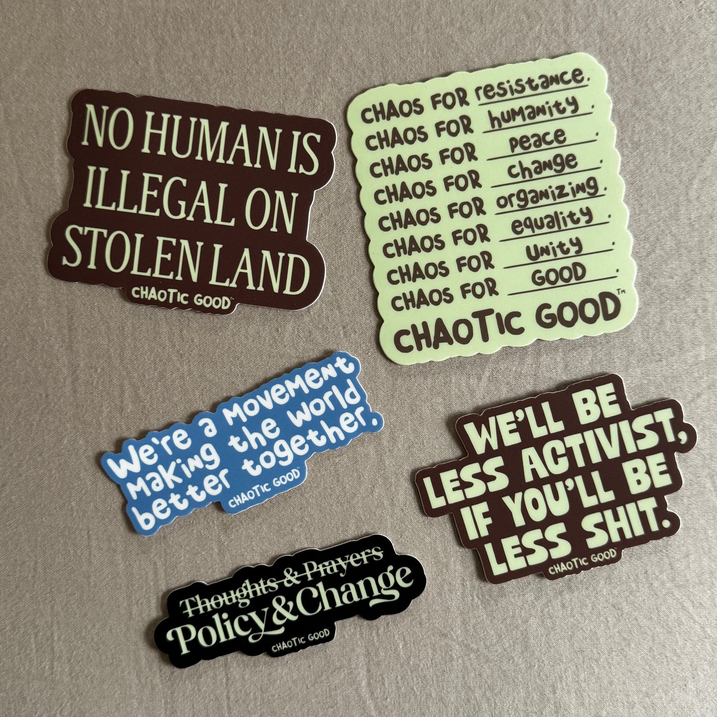 Chaotic Good 5 Sticker Pack (Free Shipping)