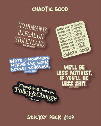 Chaotic Good 5 Sticker Pack (Free Shipping)