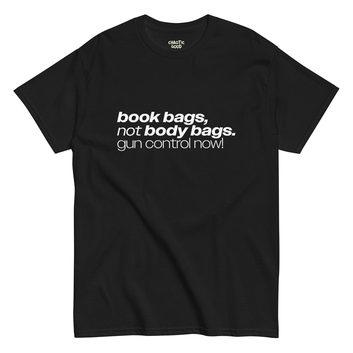 Book Bags, Not Body Bags Unisex tee