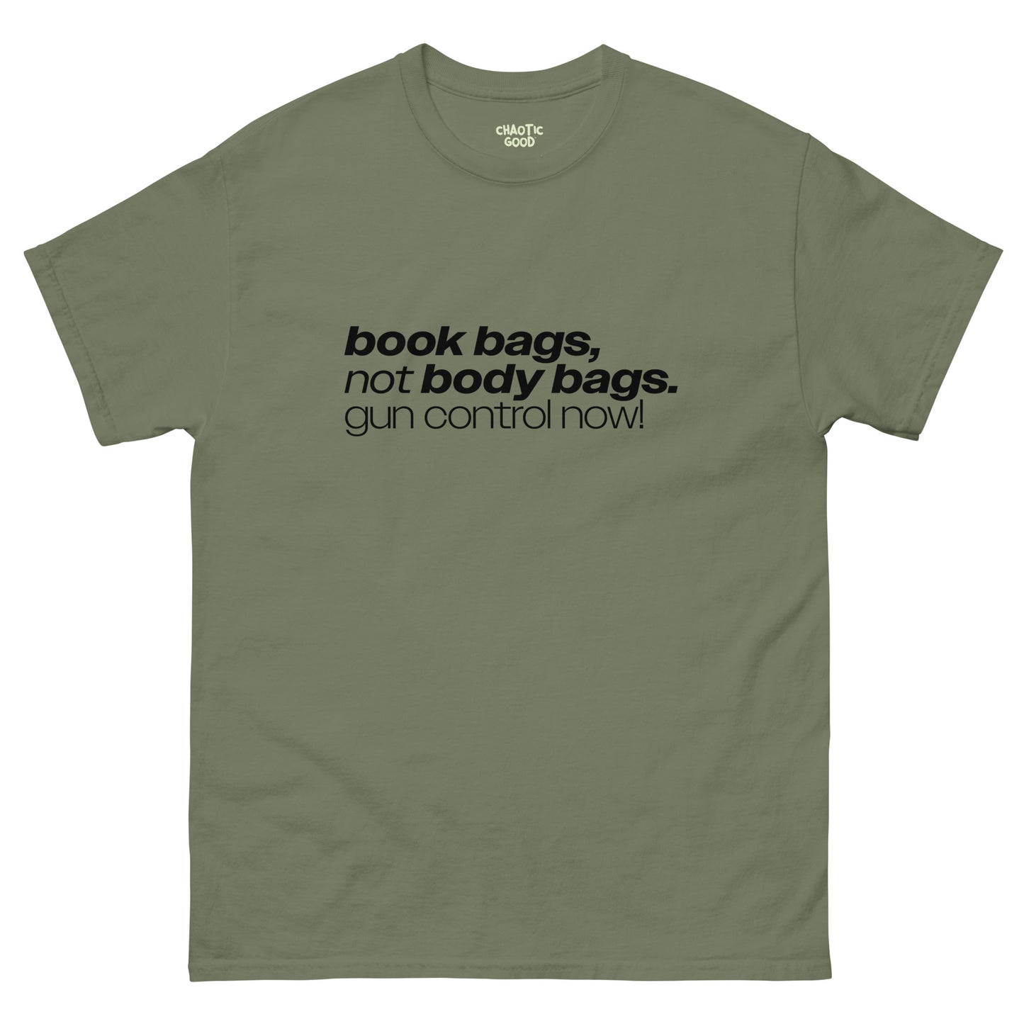 Book Bags, Not Body Bags Unisex tee