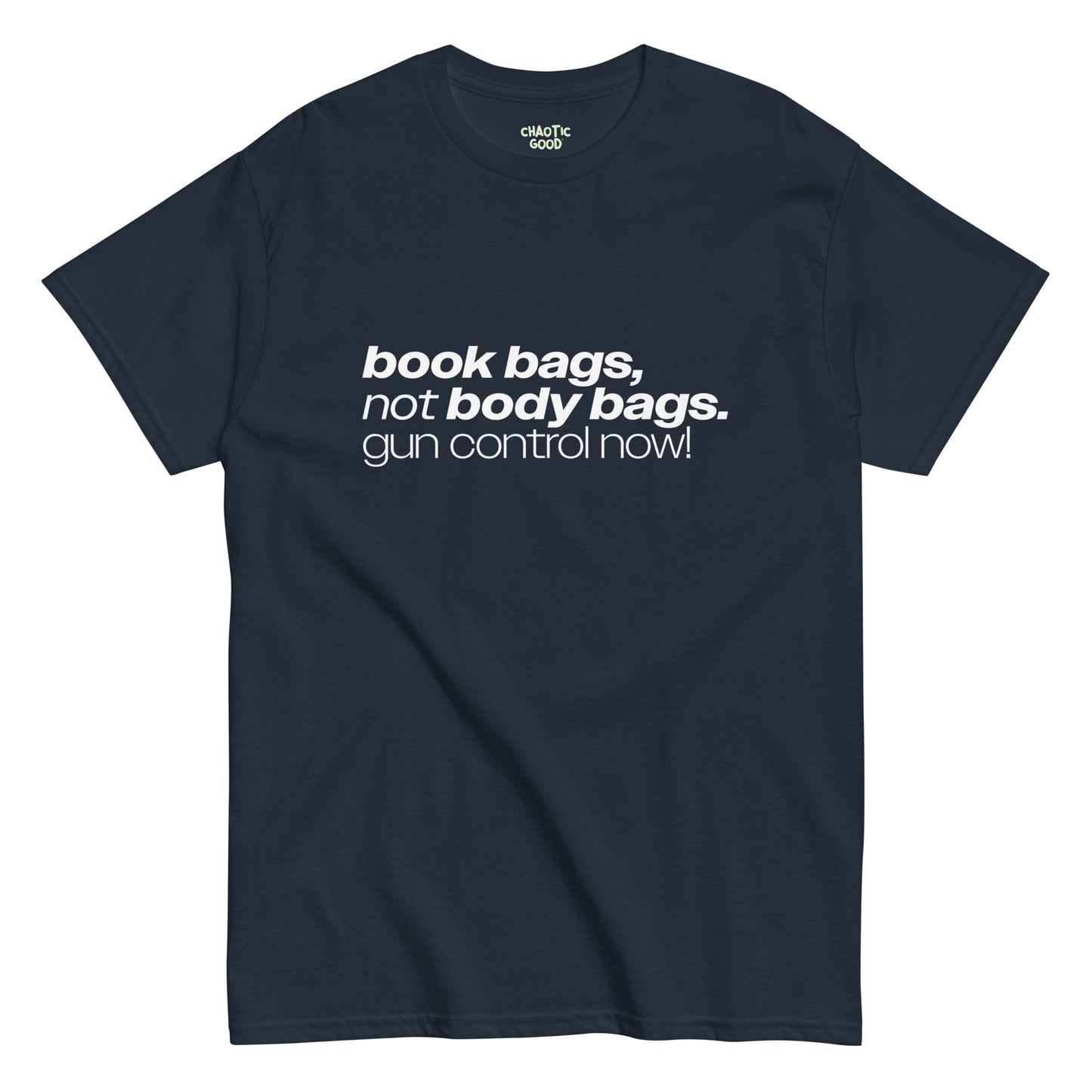 Book Bags, Not Body Bags Unisex tee