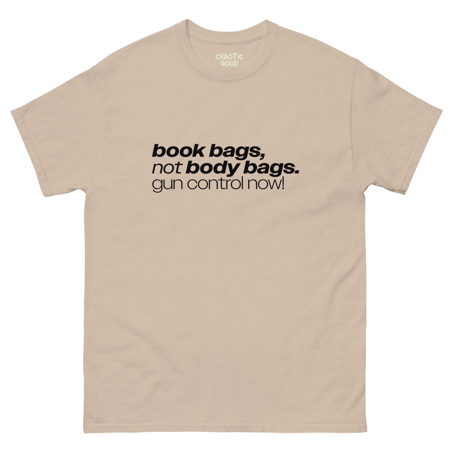 Book Bags, Not Body Bags Unisex tee