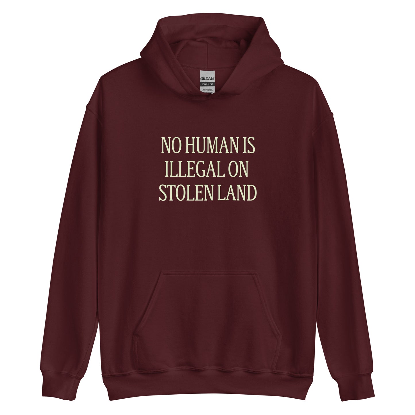 No Human is Illegal on Stolen Land Unisex Hoodie