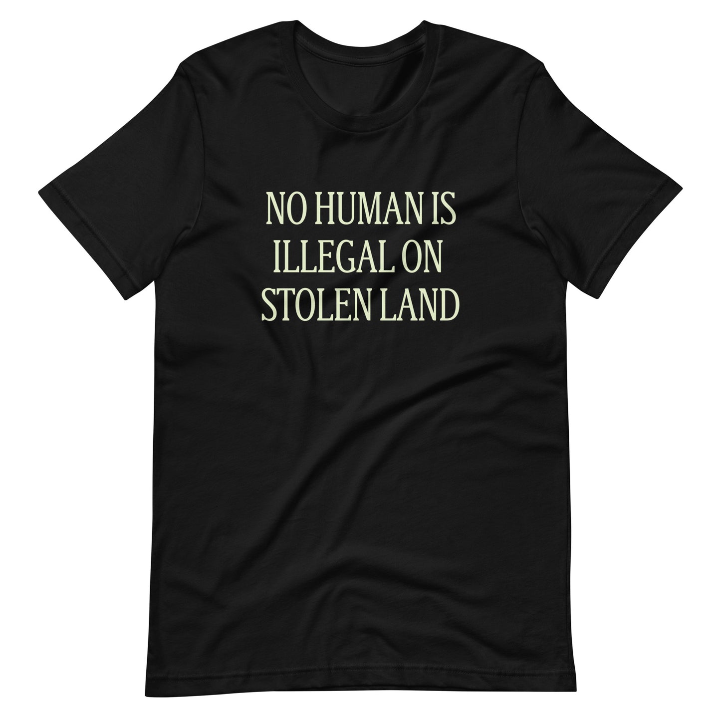 No Human is Illegal on Stolen Land Unisex t-shirt